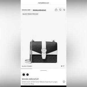 Michael Kors Black and White Color-Block Crossbody Bag